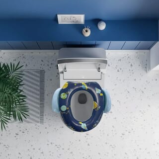 Primo Kids ฝารองนั่งเด็กพร้อมมือจับและแผ่นกันน้ำกระเด็น รุ่น Space TS01W  สีน้ำเงิน ลายอวกาศ