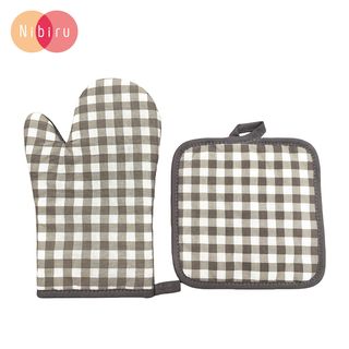 NIBIRU ถุงมือกันร้อนพร้อมที่รอง (แพ็ค 2 ชิ้น) MAYU-B สีน้ำตาล