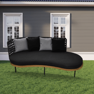 SUMMER SET โซฟา outdoor อลูมิเนียม 2ที่นั่ง KULA ขนาด 185x76x80 ซม. สีดำ