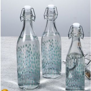 AILO ขวดแก้วมีจุกล็อก ลายหยดน้ำ 1 ลิตร BOCAN