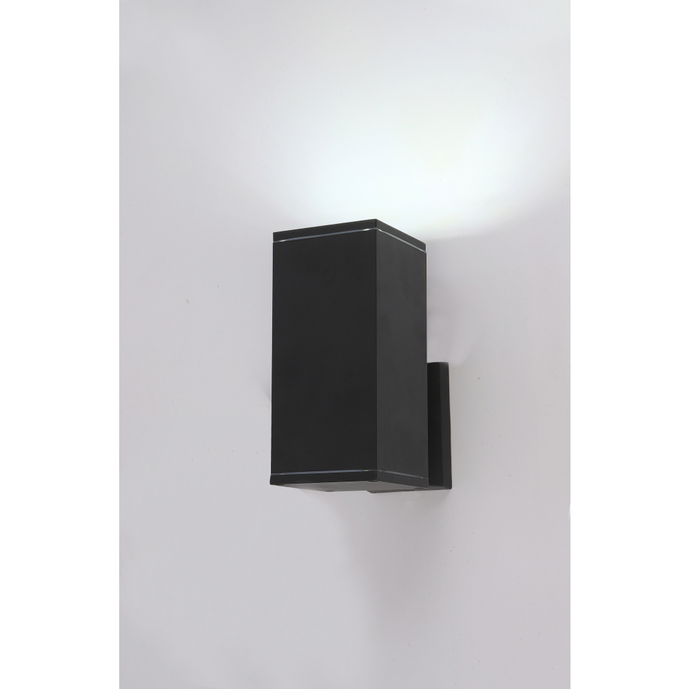 EILON โคมไฟติดผนังโมเดิร์น ทรงกระบอกสี่เหลี่ยม E27 ขนาด 9x9x20cm IP65 รุ่น MVW026-S(B) สีดำ