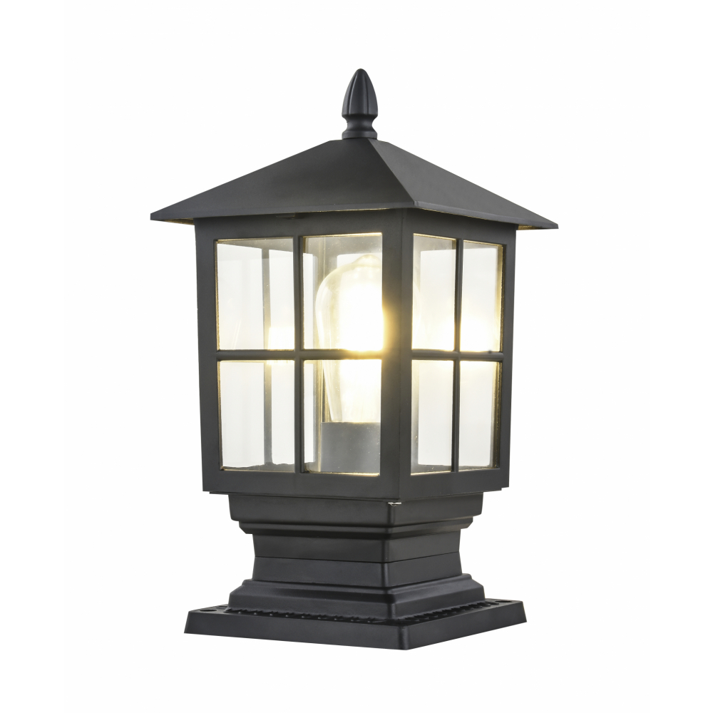 EILON โคมไฟหัวเสา Classic ทรงสี่เหลี่ยม ขั้ว E27 ขนาด 18.5x18.5x35.5cm IP65 รุ่น Maemi MV242-S สีดำ