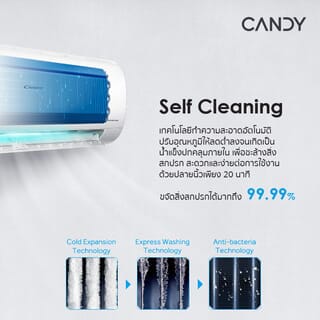 CANDY เครื่องปรับอากาศ Inverter 12,300 BTU รุ่น CE-12VPCT สีขาว