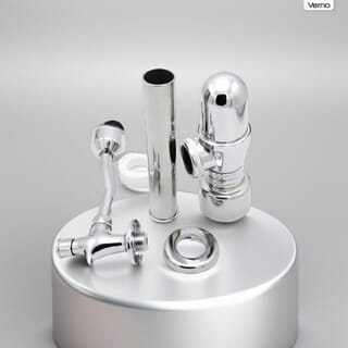 Verno ชุดฟลัชวาล์วโถปัสสาวะแบบกดPVC ท่อโค้ง ครบชุด รุ่น VN-30302