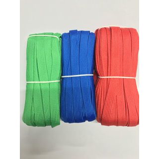 เชือกถักแบน ขนาด 20มม.สีเขียว ยาว 20 เมตร