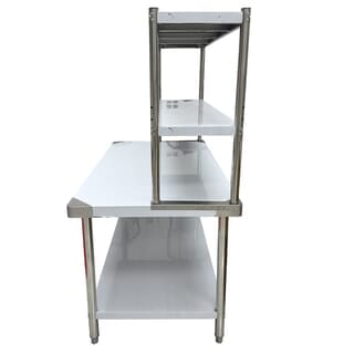 CROWN โต๊ะเตรียมสเตนเลส 2 ชั้น พร้อมชั้นวาง SUS304 150x80x160 ซม. NOELLE-SS304 (1/2)