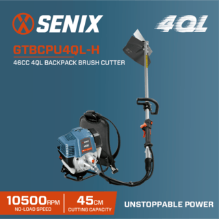 SENIX เครื่องตัดหญ้าสะพายบ่าก้านอ่อน 4 จังหวะ ขนาด 46ซี.ซี. รุ่นGTBCU4QL-HR สีน้ำเงิน
