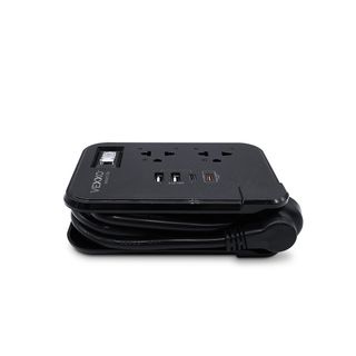 VOX รางปลั๊กไฟ 2 ช่อง 1 สวิตซ์  2 USB 2 Type C PD20W Fast charge รุ่น  F5ST3-NOB2-2134 1 เมตร. สีดำ