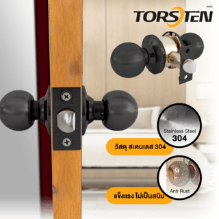 TORSTEN ลูกบิดทางผ่าน สเตนเลส-304 รุ่น 587 PS-MB สีดำ