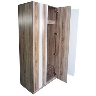 DELICATO ตู้เสื้อผ้า 3 บาน รุ่น อปาเช่ ขนาด 120x55x200  ซม. สีทูโทนน้ำตาล/ขาว
