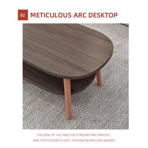 DELICATO โต๊ะกลางอเนกประสงค์ 2ชั้น ขนาด 45x120x37ซม. รุ่น WOODISH SET สีไม้ 