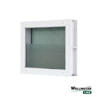 WELLINGTAN (LIKE) หน้าต่างอะลูมิเนียม บานเกล็ดซ้อน  60x50ซม. สีขาว (ไม่มีมุ้ง)
