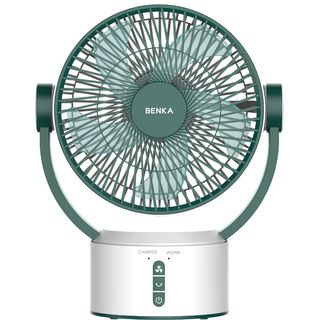 BENKA พัดลมตั้งโต๊ะชาร์จไฟแบบพกพา ขนาด 9 นิ้ว รุ่น KN-L2829 สีเขียว
