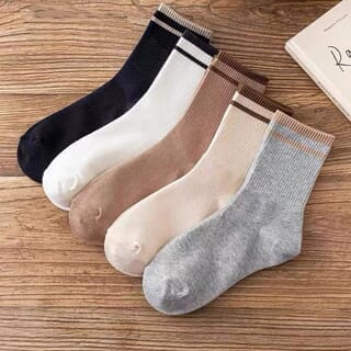 KOJI ถุงเท้าข้อกลางลายเส้นบน รุ่นSC52 ขนาด11x18x0.5ซม.คละสี