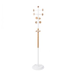 SAKU ที่แขวนหมวกและเสื้อ รุ่น 155101 ขนาด 36X36X175.5 ซม. สีขาว-ไม้ไผ่