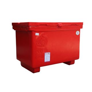 S&P ถังแช่ ขาสูง บานพับมือจับ 200 ลิตร สีแดง