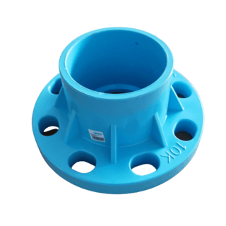 VAVO ข้อต่อตรงหน้าจาน หนา 3 นิ้ว(80)  สีฟ้า