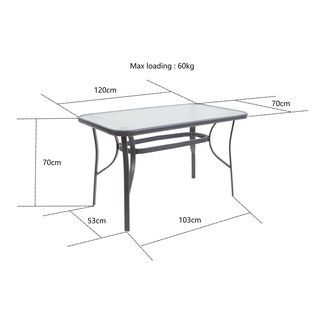 SUMMER SET โต๊ะสนาม รุ่น GUS-TABLE ขนาด120x70x70 ซม. สีดำ 