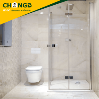 ค่าบริการติดตั้งฉากกั้นอาบน้ำ (ไม่รวมก่อธรณี แบบเหลี่ยม-โค้ง-เข้ามุม-บานเดียว) 