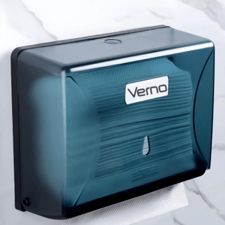 Verno กล่องกระดาษเช็ดมือ แบบแผ่น  รุ่น 612A ขนาด 20.5x26x9.7 ซม. สีฟ้า