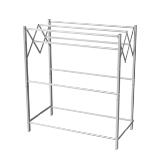 SAKU ราวพาดผ้าอลูมิเนียม พับได้ 9 เส้น รุ่น DY1240 ขนาด 45x81.60x91.40 ซม สีเงิน