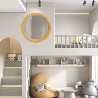 WELLINGTAN หน้าต่างช่องแสงวงกลม ขนาด 100cm สีลายไม้ รุ่น TB10