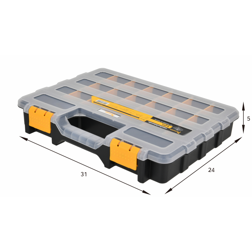 HUMMER กล่องเก็บอะไหล่พลาสติก 12-1/4” (21ช่องปรับได้) รุ่น 320018N
