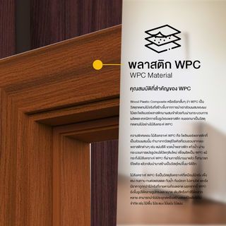 WELLINGTAN วงกบประตู WPC พร้อมซับวงกบ WPCDF-W2-03 80x200ซม. YELLOW TEAK