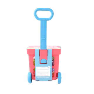 TOYS ของเล่นชุดตะกร้ารถเข็นพร้อมผลไม้ขนม#XG2009ขนาด 19.7x14.7x36.1 ซม.