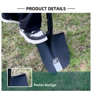 POLLO พลั่วตักด้ามไม้ รุ่นCY02  ขนาด24*48.5*150ซม. สีดำ