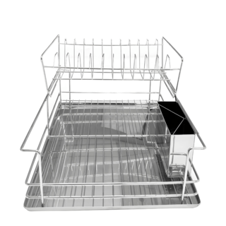 CLOSE ที่คว่ำจาน 2 ชั้น 47X33X22.5 ซม. MIRIN สีเงิน