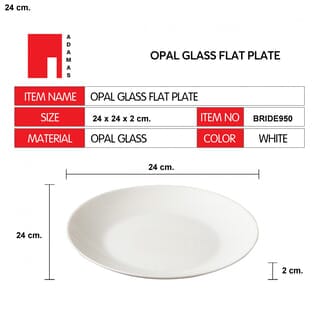 ADAMAS จานโอปอล 9.5” BRIDE950 สีขาว