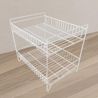 CLOSE ชั้นตะแกรงเหล็ก 2 ชั้น TT-228 ขนาด 42x32x39 ซม. สีขาว