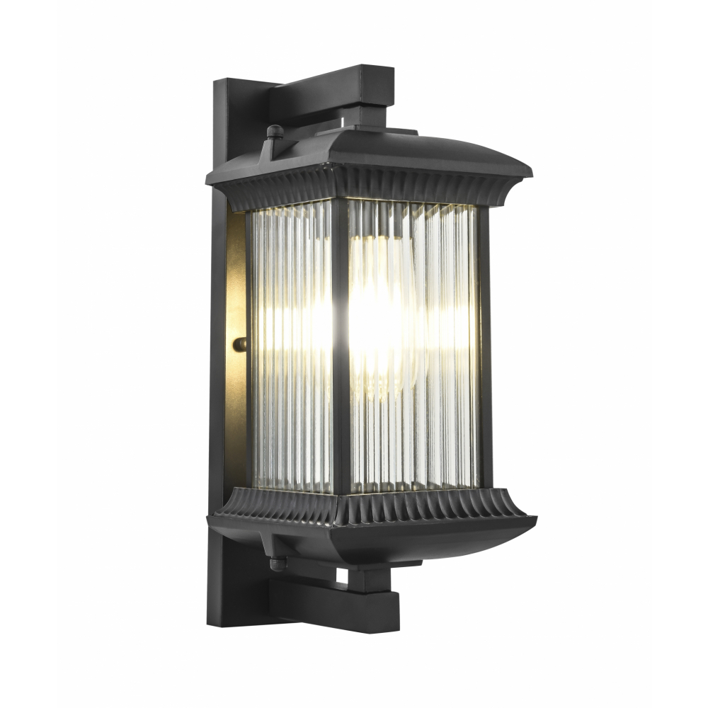 EILON โคมไฟติดผนัง Classic ขั้ว E27 ขนาด 21x15x35.5cm IP65 รุ่น Maemi MV244-W สีดำ