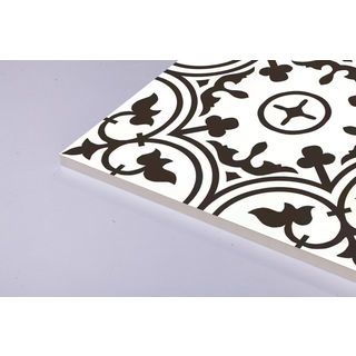 Marbella กระเบื้องเซรามิคปูพื้น 16x16 นิ้ว รุ่น บลูมฟลาวเวอร์ แบล๊ก JMZ40206 Gloss (12P)