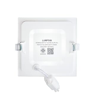 LAMPTAN โคมดาวน์ไลท์ LED แบบฝังหน้าเหลี่ยม ขอบขาว 5นิ้ว 9W รุ่นอัลตร้าสลิม อลูมิเนียม แสงเดย์ไลท์