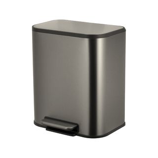 KLEANZY ถังขยะสเตนเลสเหยียบเหลี่ยม 20 ลิตร รุ่น 10161MS-20L ขนาด36.5x29.3x42.5 ซม. สีเงิน