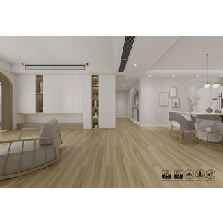 กระเบื้องยาง SPC Click lock 184x1220x4+1mm IXPE มม  (มีโฟมในตัว)  รุ่น 6588 (2.694ตรม./12แผ่น) TAPIO สีไม้สักอ่อน