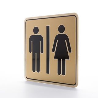 ป้ายอลูฯ SGB9101-15 TOILETชาย หญิง ขนาด 15x15 ซม. สีทอง