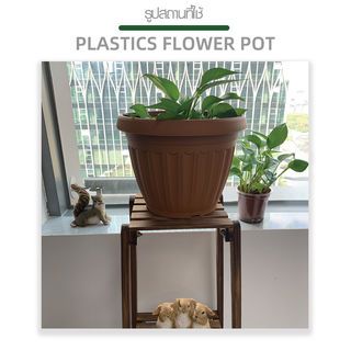 Tree O กระถางพลาสติก  รุ่น KD2005 ขนาด 10นิ้ว สีน้ำตาล