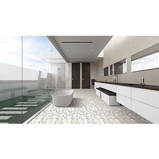 Marbella กระเบื้องเซรามิคปูพื้น 16x16 นิ้ว รุ่น ร็อกก้าไวท์ CJ0609 Matt Flat (12P)