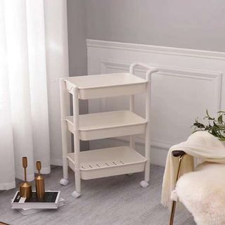 GOME รถเข็น 3 ชั้น มีมือจับ รุ่น 2385-BE ขนาด 32x47x89 ซม. สีเบจ