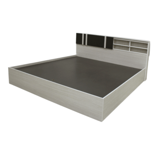 DELICATO เตียงนอน รุ่นมาลีน ขนาด6 ฟุต สีเมเปิ้ล/ผ้าเทา