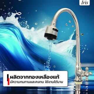 Iris ก๊อกอ่างล้างจานทองเหลือง รุ่น โมน่า VN-74003
