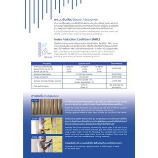 ฉนวนใยแก้วสำหรับผนังกันเสียง MicroTone MICROFIBER รุ่น Noizestop SM350 ขนาด 60 x 120 ซม.
