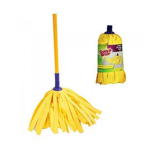 Scotch-Brite ม็อบถูพื้นไมโคไฟเบอร์ หัวจุก 10 นิ้ว  ขนาด 7x161x8 ซม. สีเหลือง