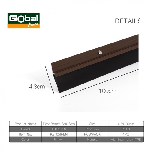 TORSTEN เส้นกันแมลงอะลูมิเนียม แถบยาง รุ่น KZT059-BN  100ซม. สีน้ำตาล