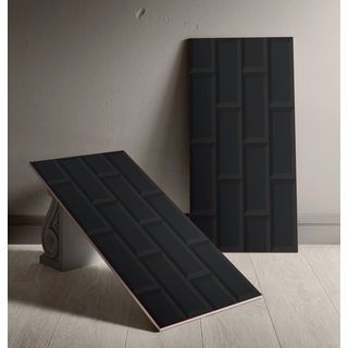 Marbella กระเบื้องเซรามิคปูผนัง 25X40 ซม. รุ่น บริค-แบล็ค SRE2510 Gloss (15P)
