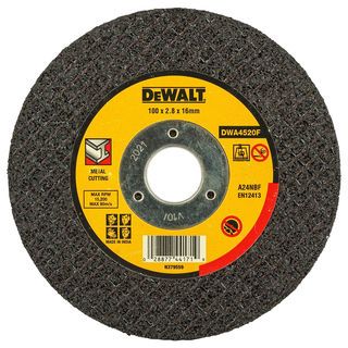 DEWALT แผ่นตัดเหล็ก 4 นิ้ว 100x3x16 มม. รุ่น DWA4520-B1