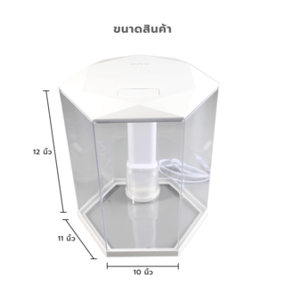 BOYU ชุดAquariumตู้ปลา6มุมพร้อมระบบกรองน้ำ รุ่นDY-4 ขนาดตู้11ลิตร ก10ย11ส12นิ้ว สีขาว